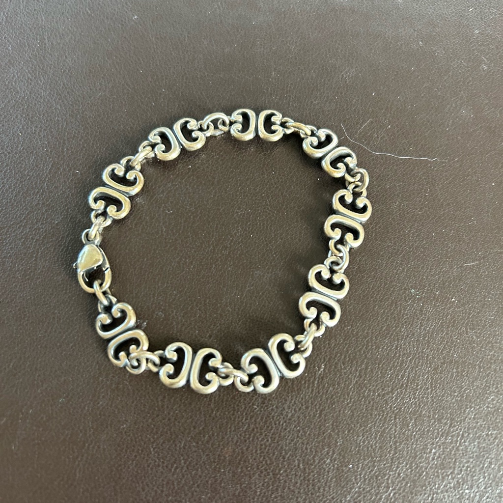 Retired James Avery Sterling Silver Scrolled Link Bracelet